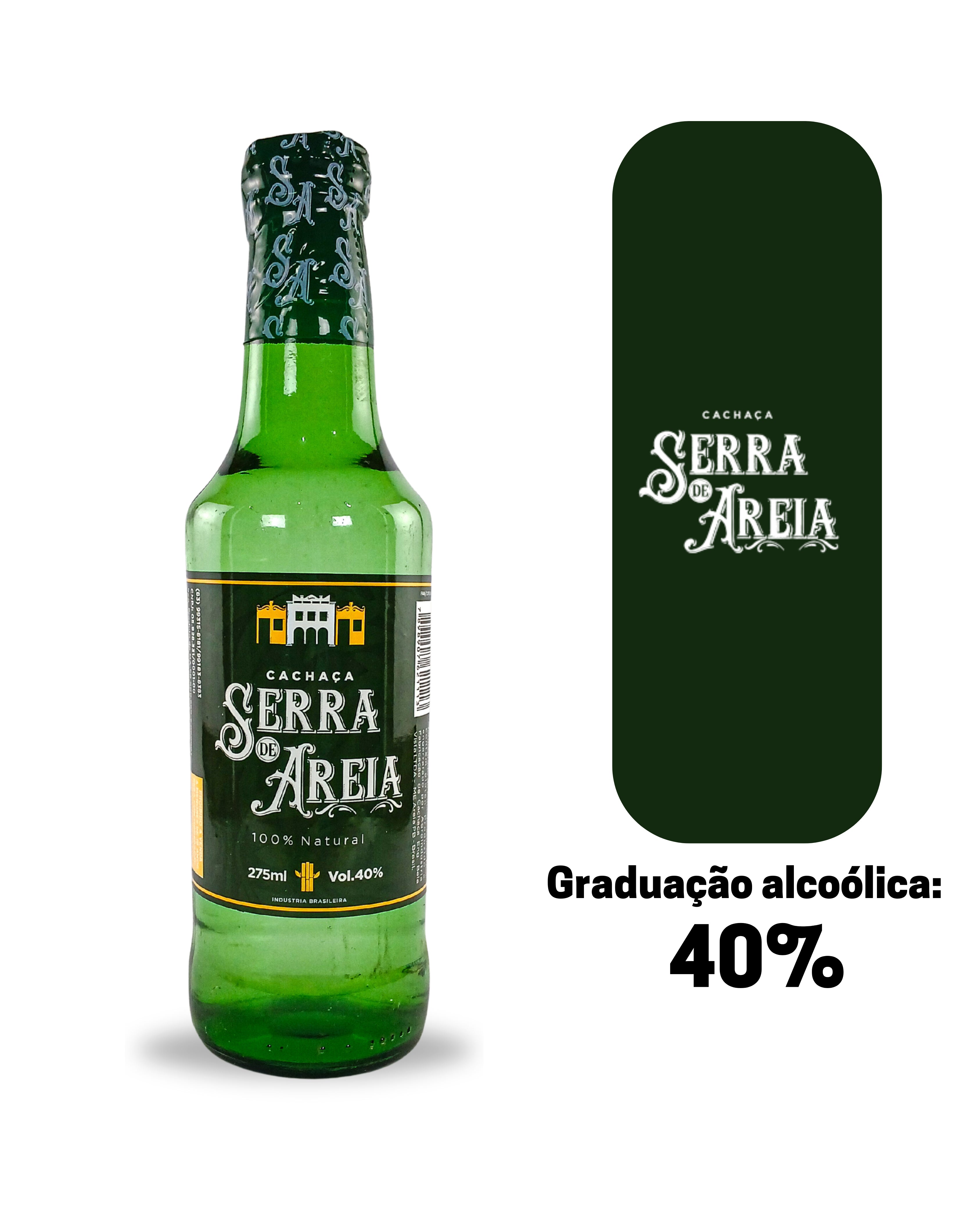 Cachaça Serra de Areia Cristal 275ml