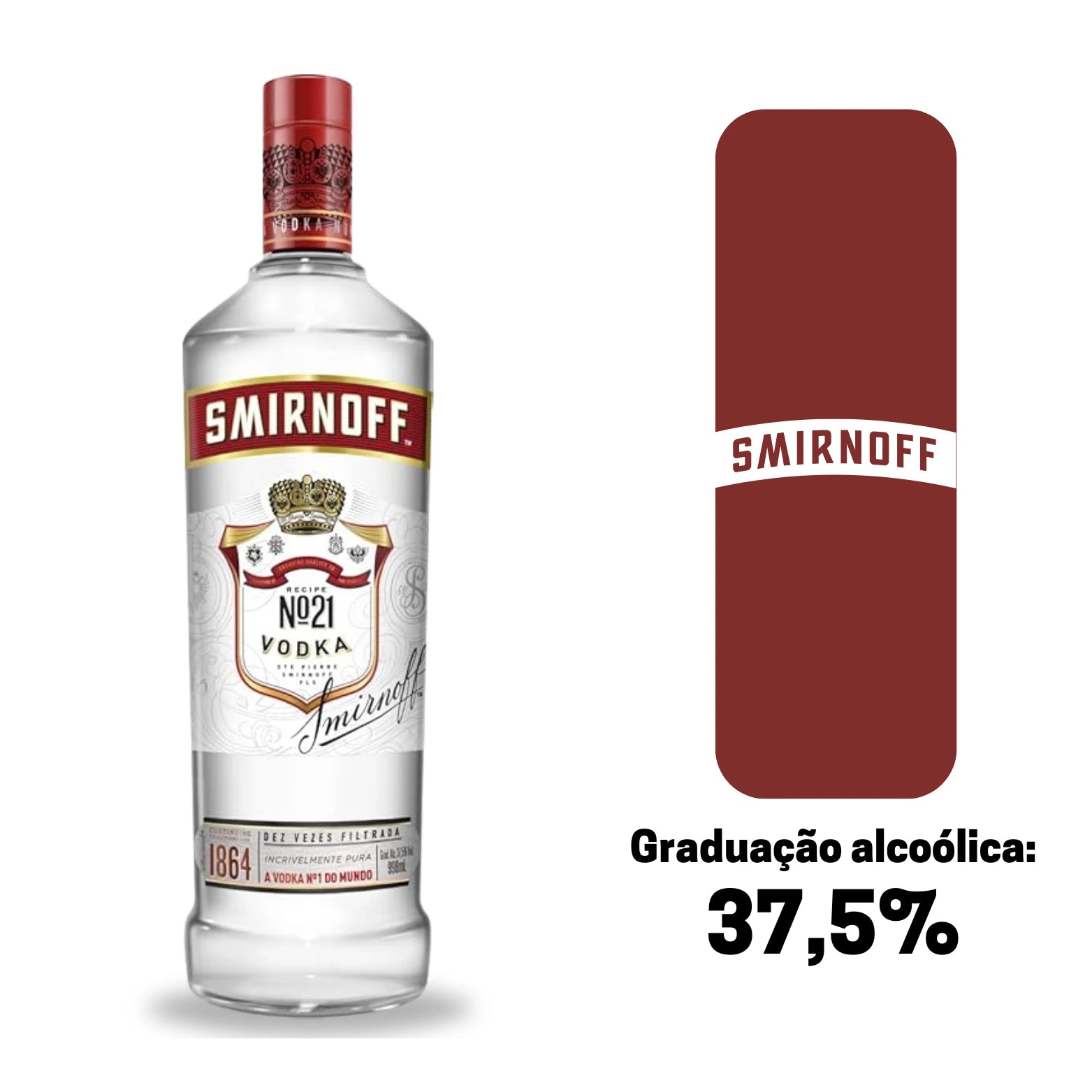 Vodka Destilada Garrafa 998ml Smirnoff