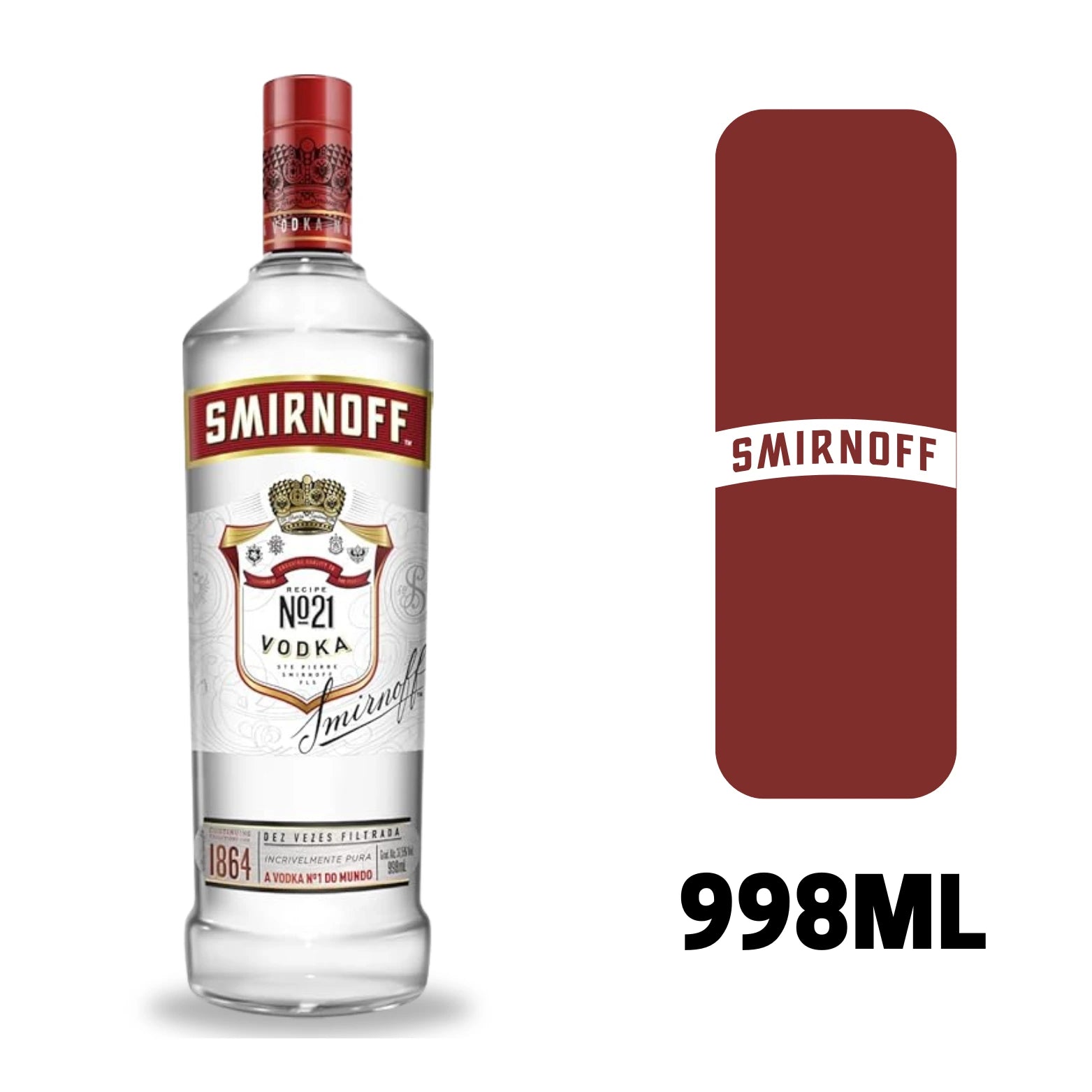 Vodka Destilada Garrafa 998ml Smirnoff